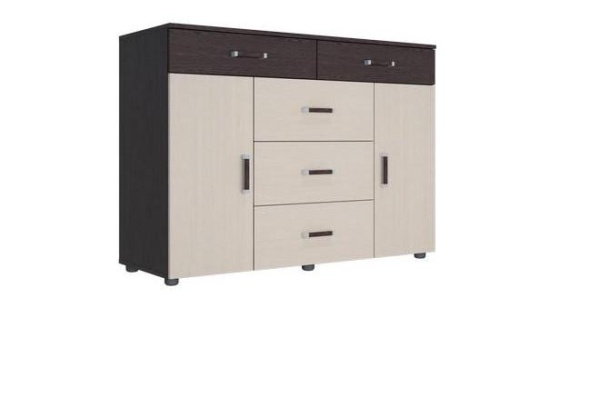 Комод Вега К-03 Венге/Дуб Молочный (Ш-1250 × В-910 × Г-449 мм)