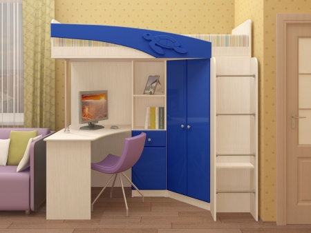 Детская Чердак Ириска МДФ Разные Цвета ( 2,03х1,95х1,2/спальное место 0,8х2,0)