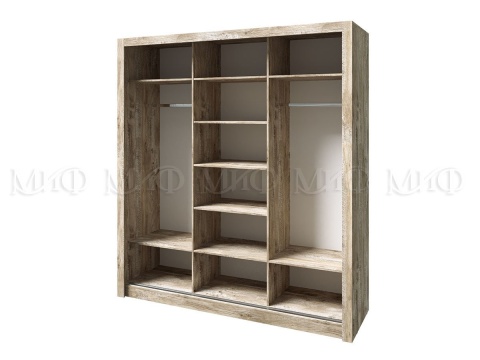 Шкаф-Купе Ройс (Ш-2000 x В-2200 x Г-616 мм) Дуб Юкон/Бетон Темный