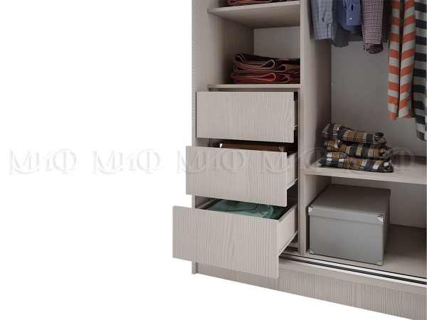 Шкаф-Купе Тринити-1 (Ш-1350 мм x В-2244 мм x Г-600 мм)/Разные Цвета